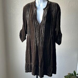CP Shades Brown Velvet Mini Dress XS